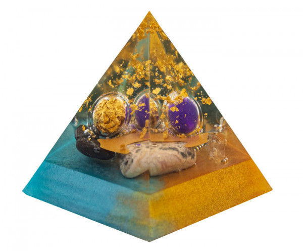 Yamsaro Organ-Pyramide | Niere | Moosachat, Rhodochrosit, Hämatit, Onyx, Gold
