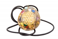Orgonit Kettenanhänger mit Blume des Lebens, gold Orgonit Kettenanhänger mit Blume des Lebens, gold