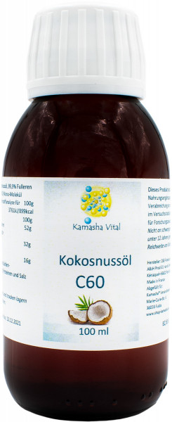 C60 Fulleren in Kokosnussöl, verschiedene Größen