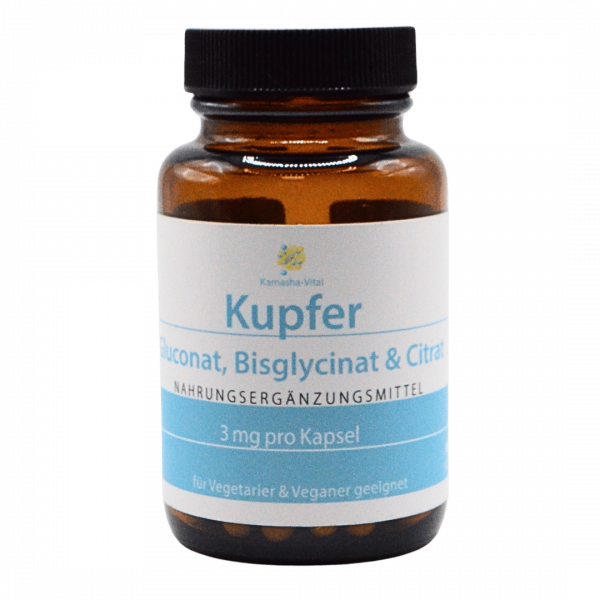 Kupfer, Gluconat, Bisglycinat & Citrat, 90 Kapseln