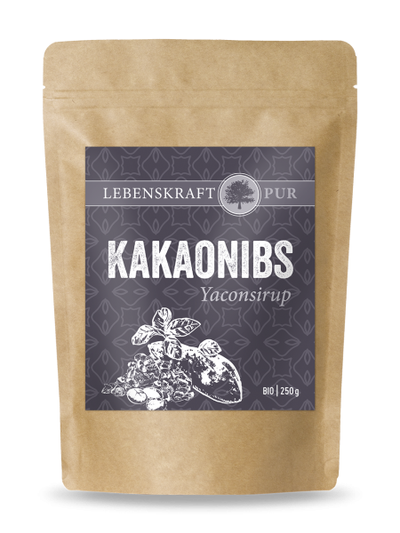 Lebenskraftpur - Bio Kakaonibs mit Yaconsirup, 250g