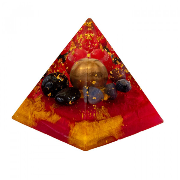 Yamsaro Organ-Pyramide | Lymphsystem | Saphir, Heliotrop, Hämatit, Rubin, Vulkangestein, etc.
