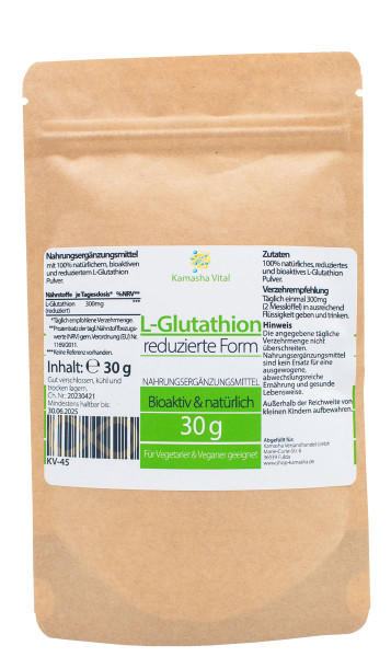 L-Glutathion Pulver | reduzierte Form | hochrein | 30g