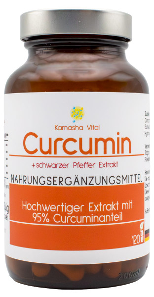 Curcumin + Schwarzer Pfeffer Extrakt | vegan | 120 Kapseln