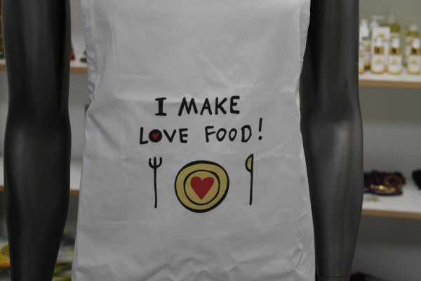 Original Kochschürze von Aouyash "I Make Love Food" aus der Show vom 6.9.2020