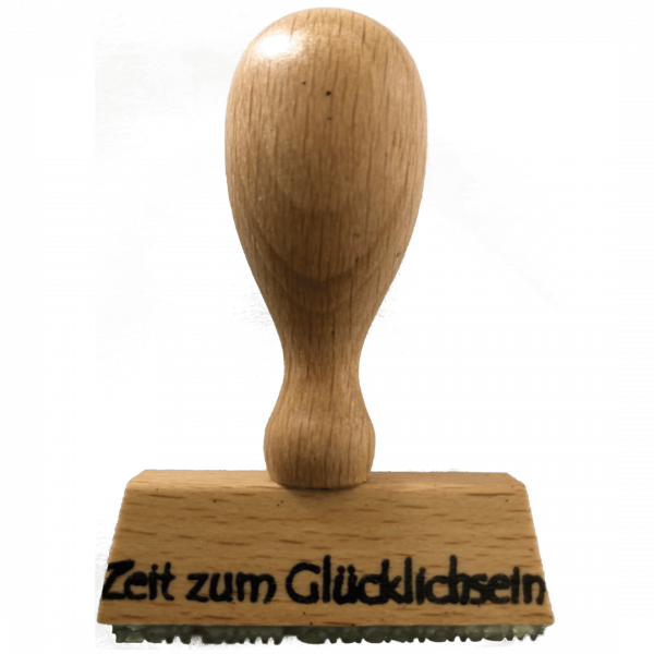 Holzgriffstempel "Zeit zum Glücklichsein"
