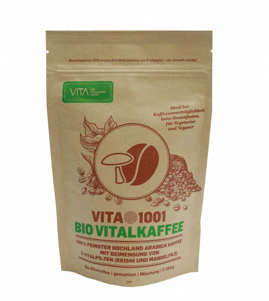 VITA1001 Bio Vitalkaffee mit Vitalpilzzusätzen, 250g