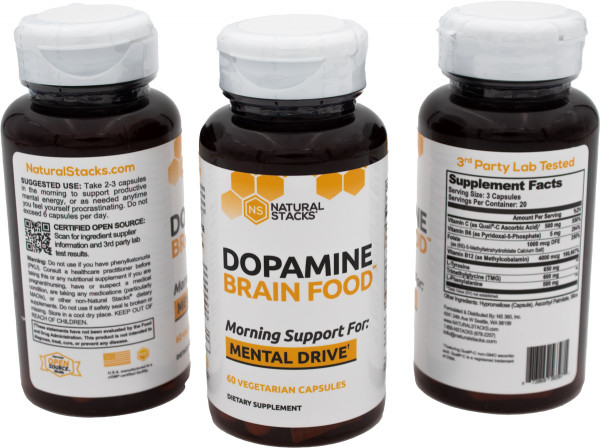 Natural Stacks™ Brain Food | Dopamin | 60 Kapseln
