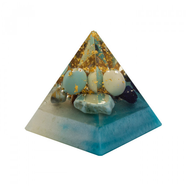 Yamsaro Organ-Pyramide | Bewegungsapparat | Katzenauge, Tigerauge, schwarzer Turmalin, Larimar, etc.