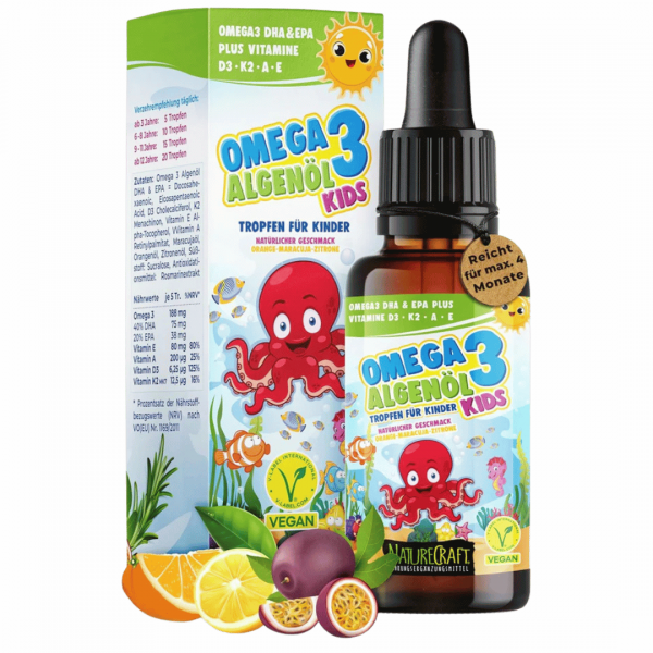Omega-3 Algenöl Kids vegan | DHA + EPA | 20 ml