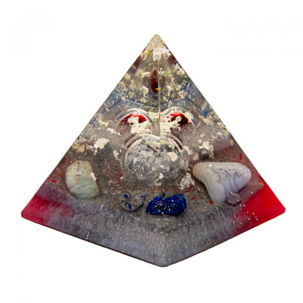 Yamsaro Organ-Pyramide | Stimmbänder&Kehlkopf | Aquamarin, Chalcedon, Lapislazuli, Silber