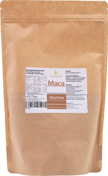 Maca Pulver | Premium-Qualität | 500g im Standbodenbeutel