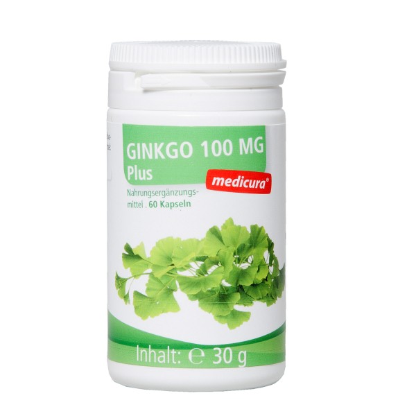 Ginkgo 100mg Plus - Nahrungsergänzungsmittel mit Grüntee