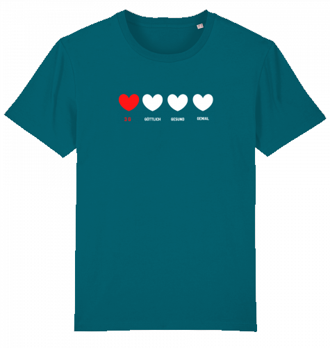 Rundhals T-Shirt "4 Herzen" | 100% Bio Baumwolle | versch. Größen u. Farben