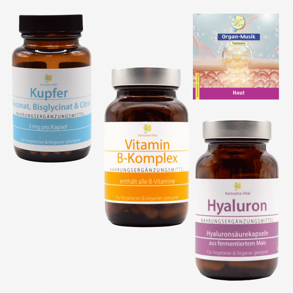 Haut-Set: Hyaluron, Kupfer, Vitamin B-Komplex + Haut Organ-CD